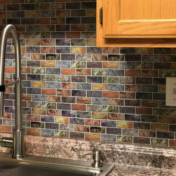 1/4/10x 3D Brick Wall Tile Stickers Kitchen Bathroom Backsplash Peel and Stick